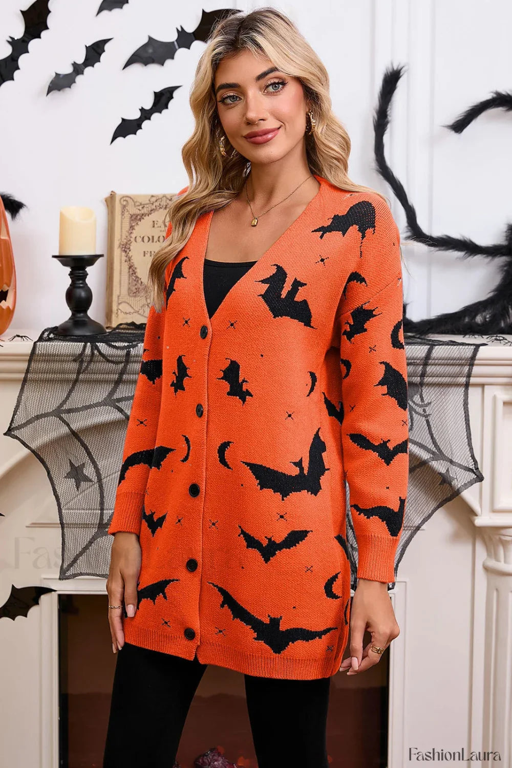 Halloween Bat Jacquard Knit Sweater