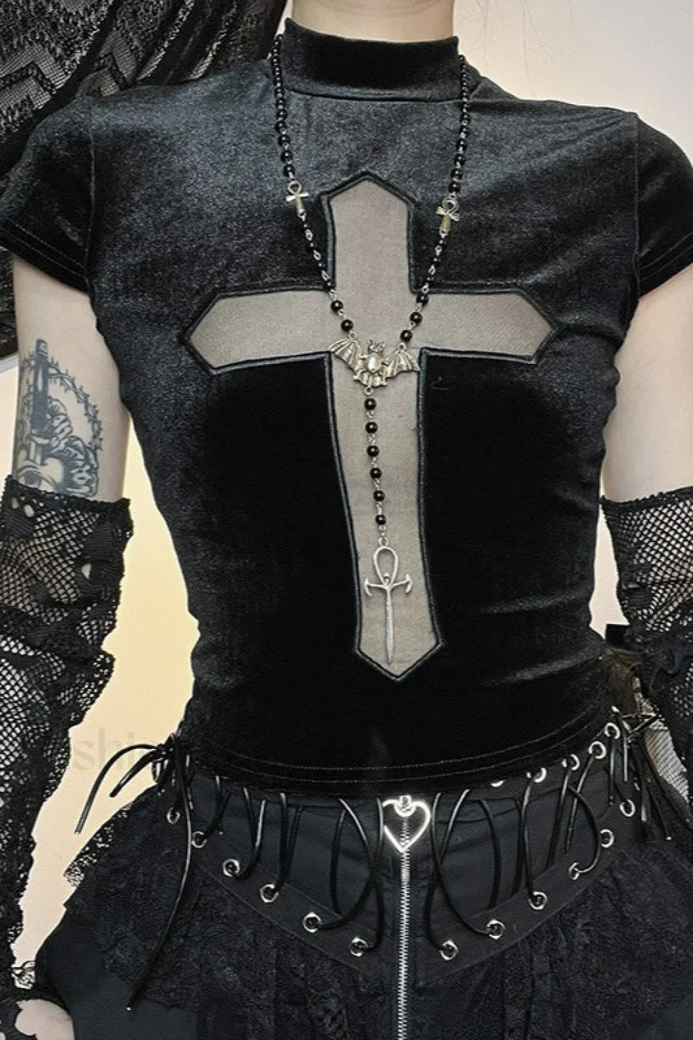 Halloween Cross Crop T-Shirt