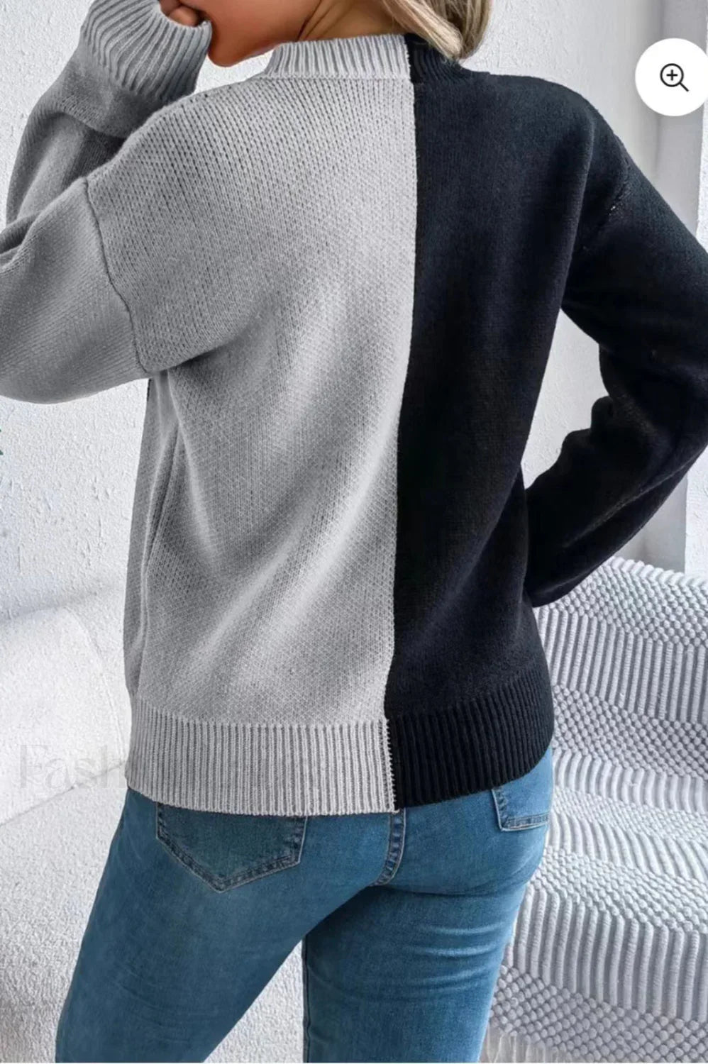 Halloween Ghost Pumpkin Colorblock Sweater