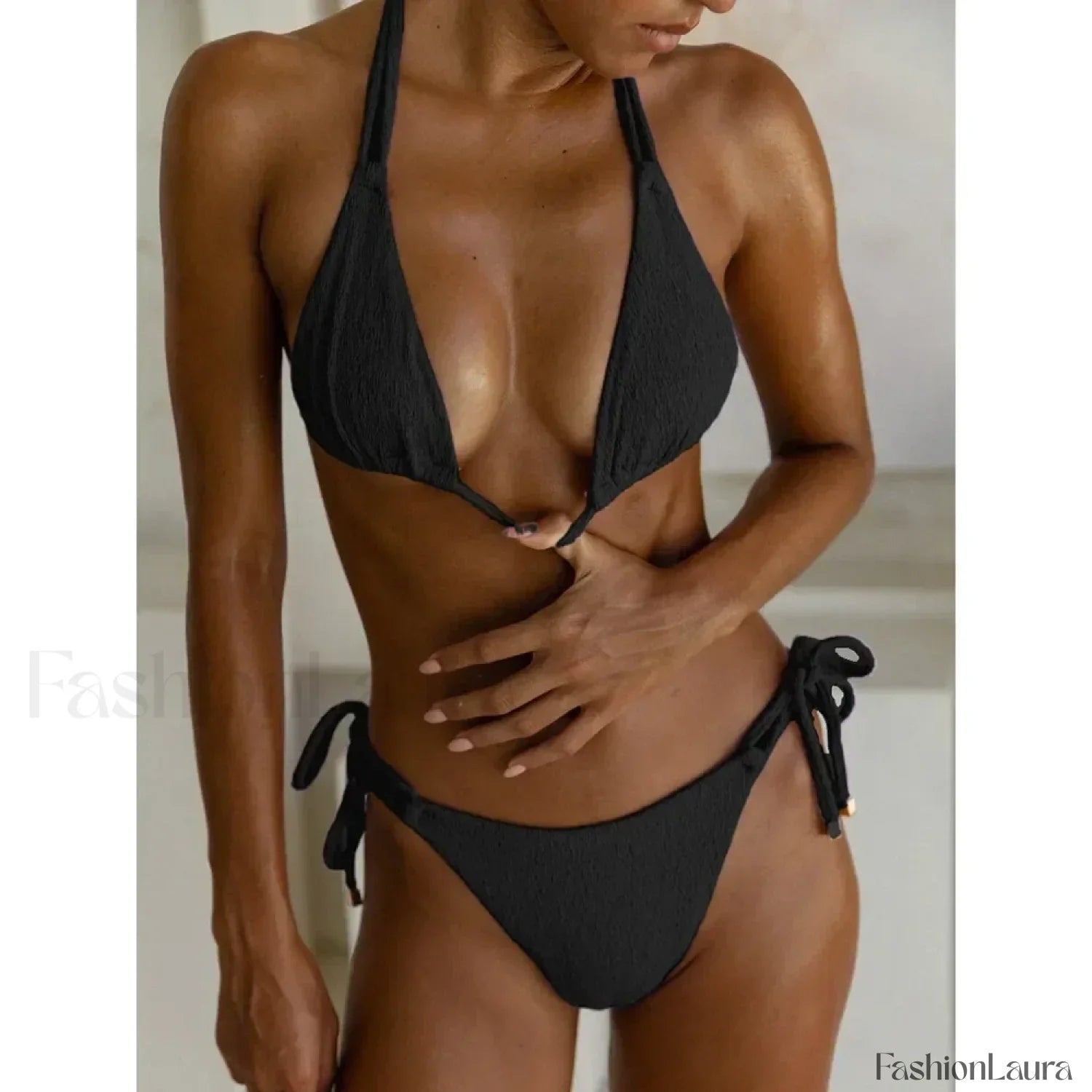 Halter Neck Tie Bikini Set