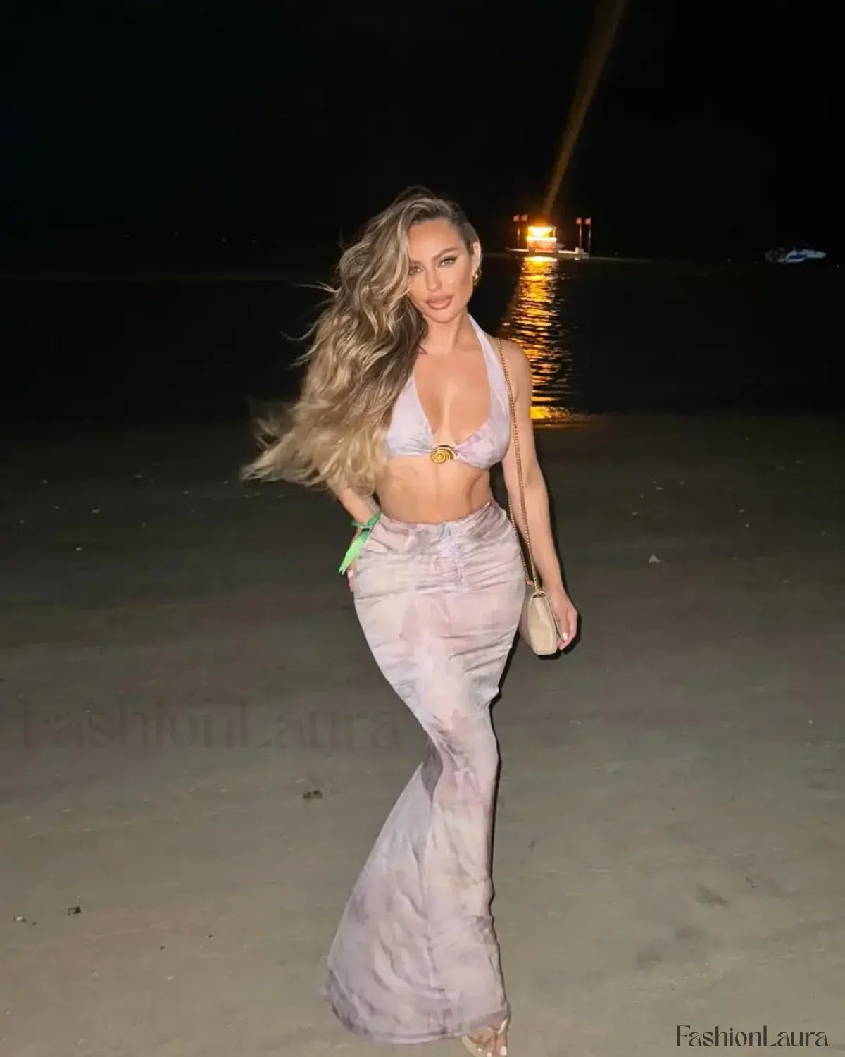 Halter Thong Skirt Bikini Three Piece Set