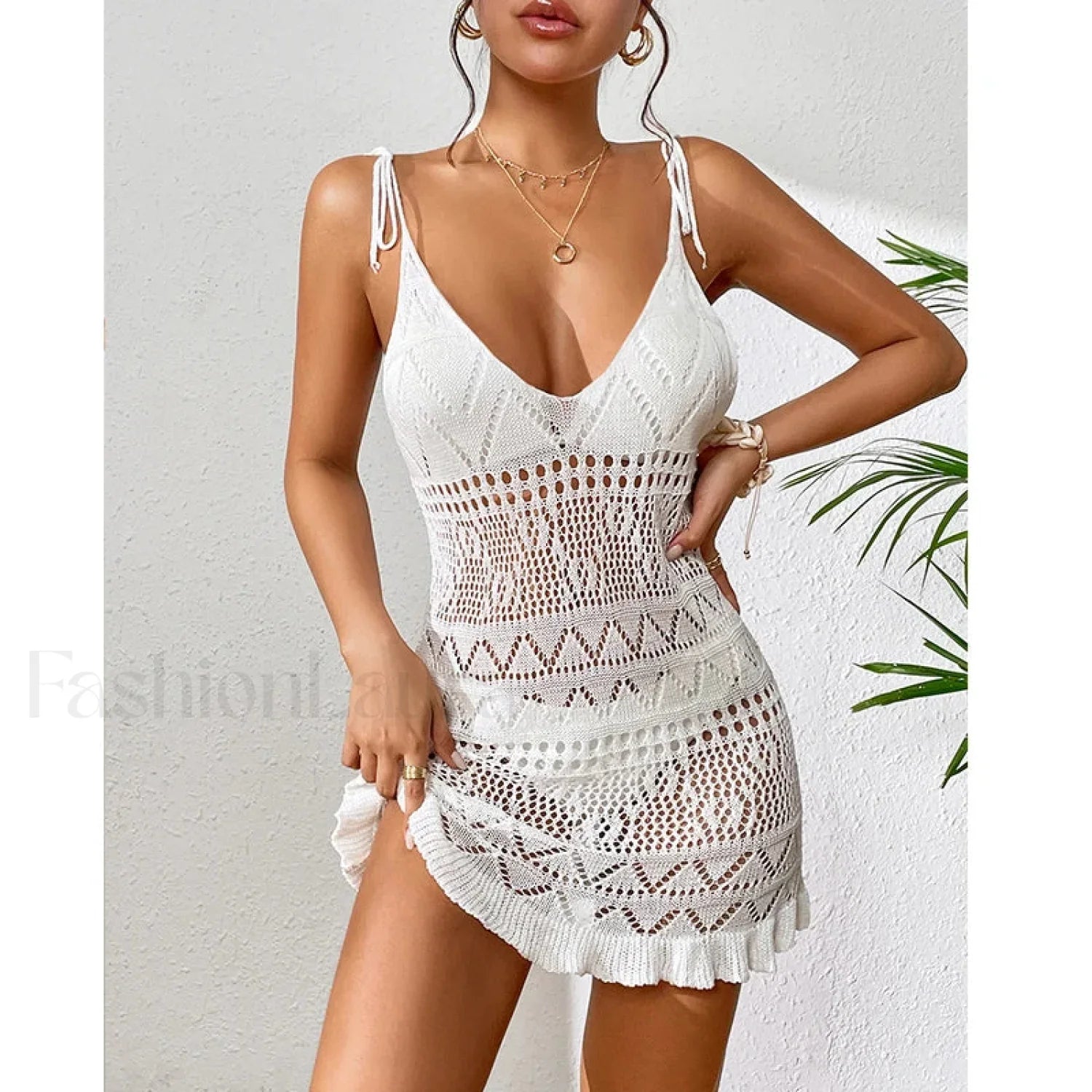 Halter Tight Knit Short Cover Up