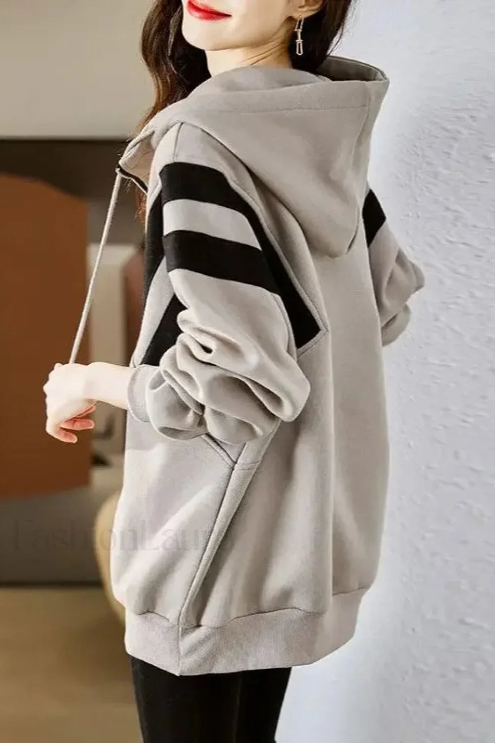 Harajuku Inspired Loose Striped Hoodie