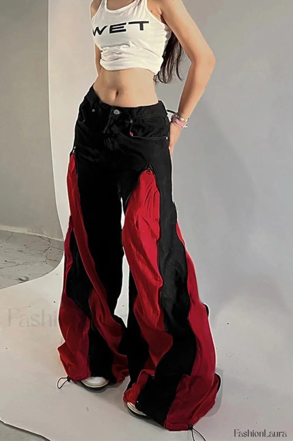 Harajuku Patchwork Wide Fit Jeans