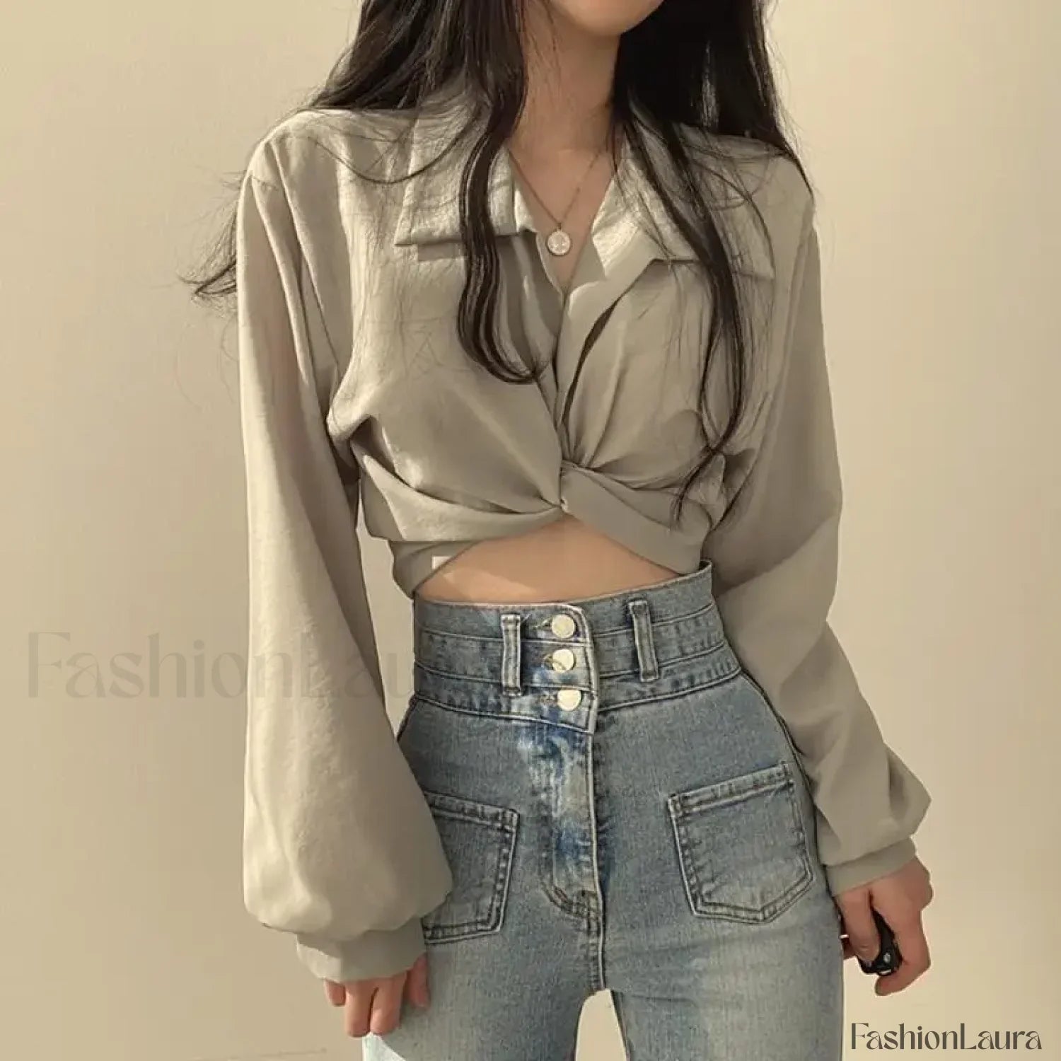 Harajuku Sexy Korean Black Female Blouse