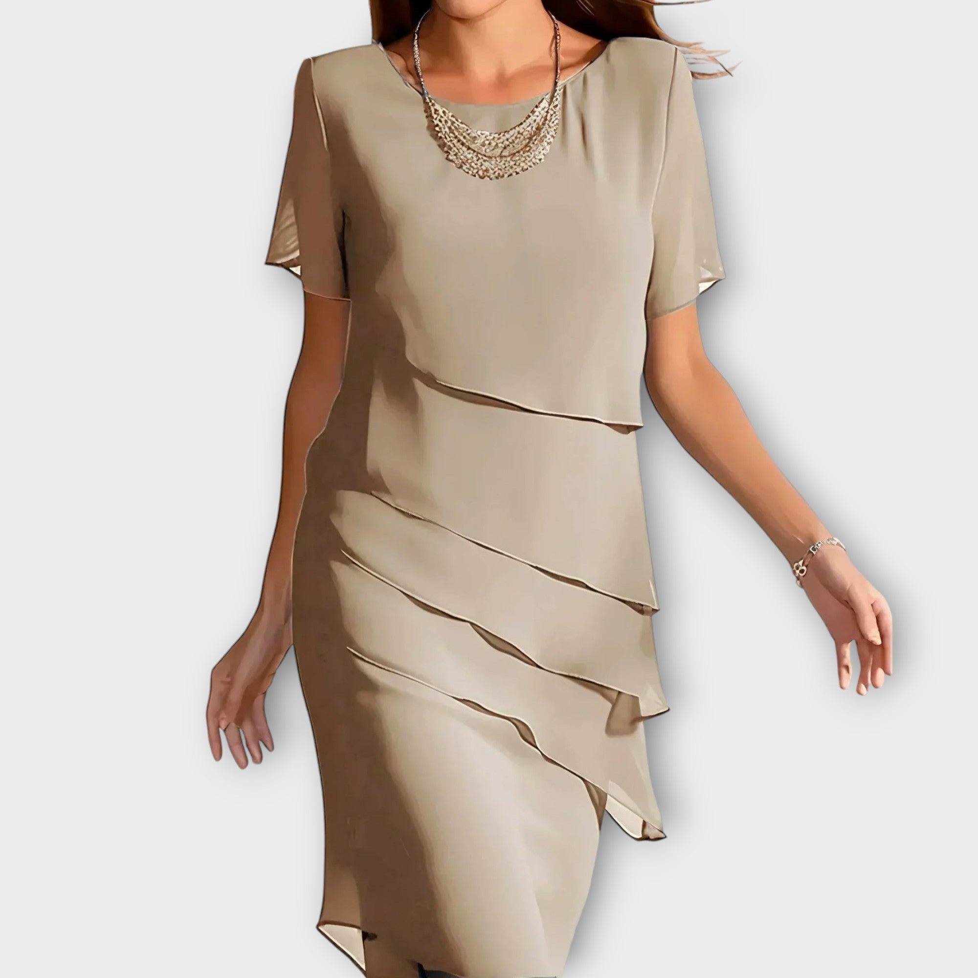 Harrieta™ | Tummy Covering Dress Beige
