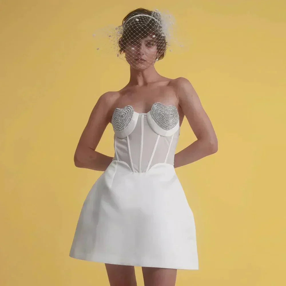 Eden Diamond Bustier Mini Dress - View 3