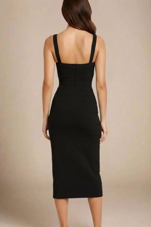 Heidi Bandage Midi Dress - Classic Black