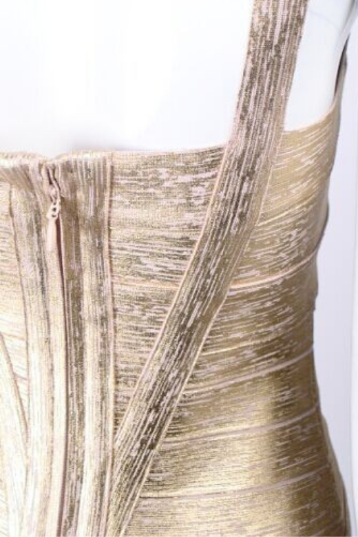 Heidi Bandage Mini Dress - Gold