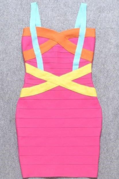 Heidi Bandage Mini Dress - Hot Pink