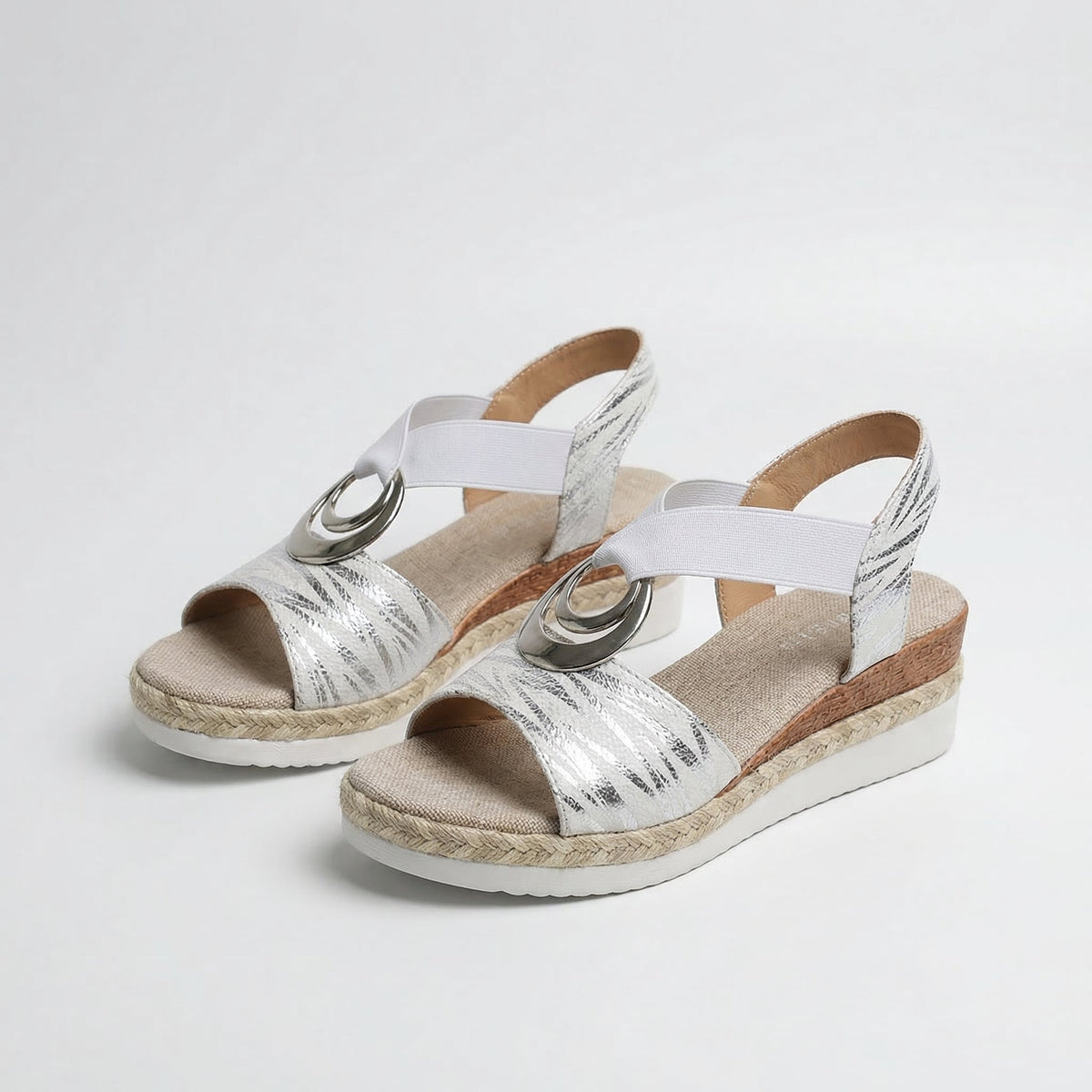 Animal Print Open Toe Slingback Espadrille Wedge Sandals