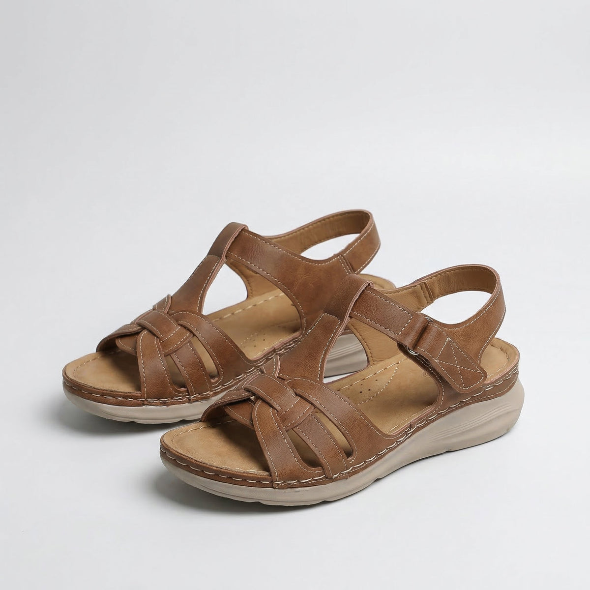 Closed Toe Fisherman Slingback Wedge Sandals