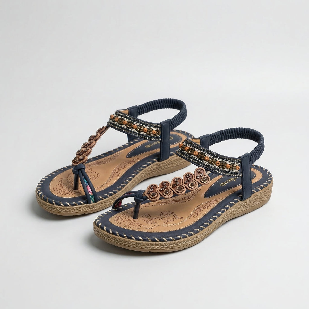 Beaded Boho Thong Flat Sandals