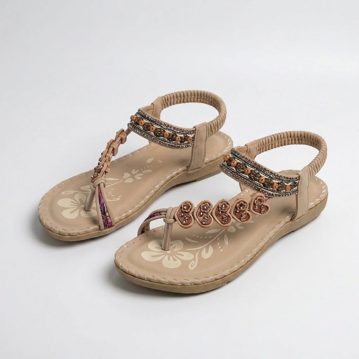 Beaded Boho Thong Flat Sandals