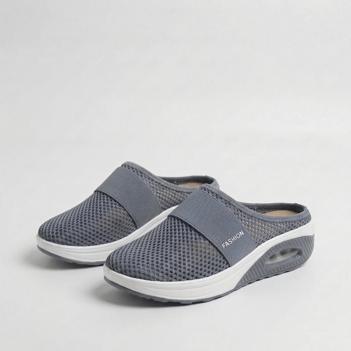 Mesh Slip On Air Cushion Platform Mule Sneakers