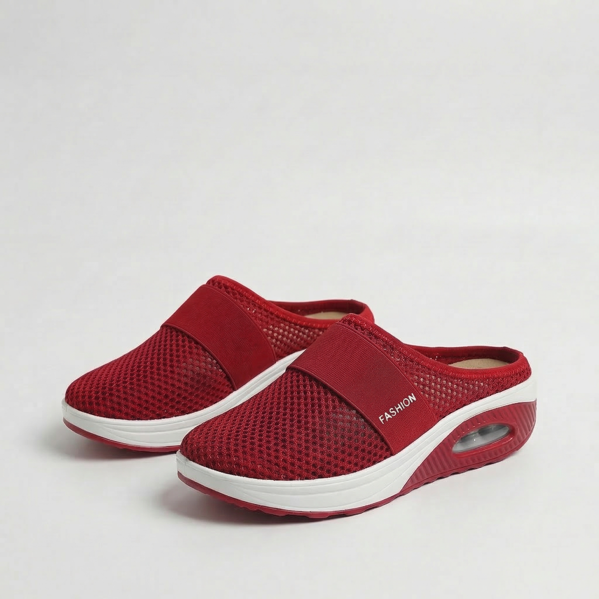 Mesh Slip On Air Cushion Platform Mule Sneakers
