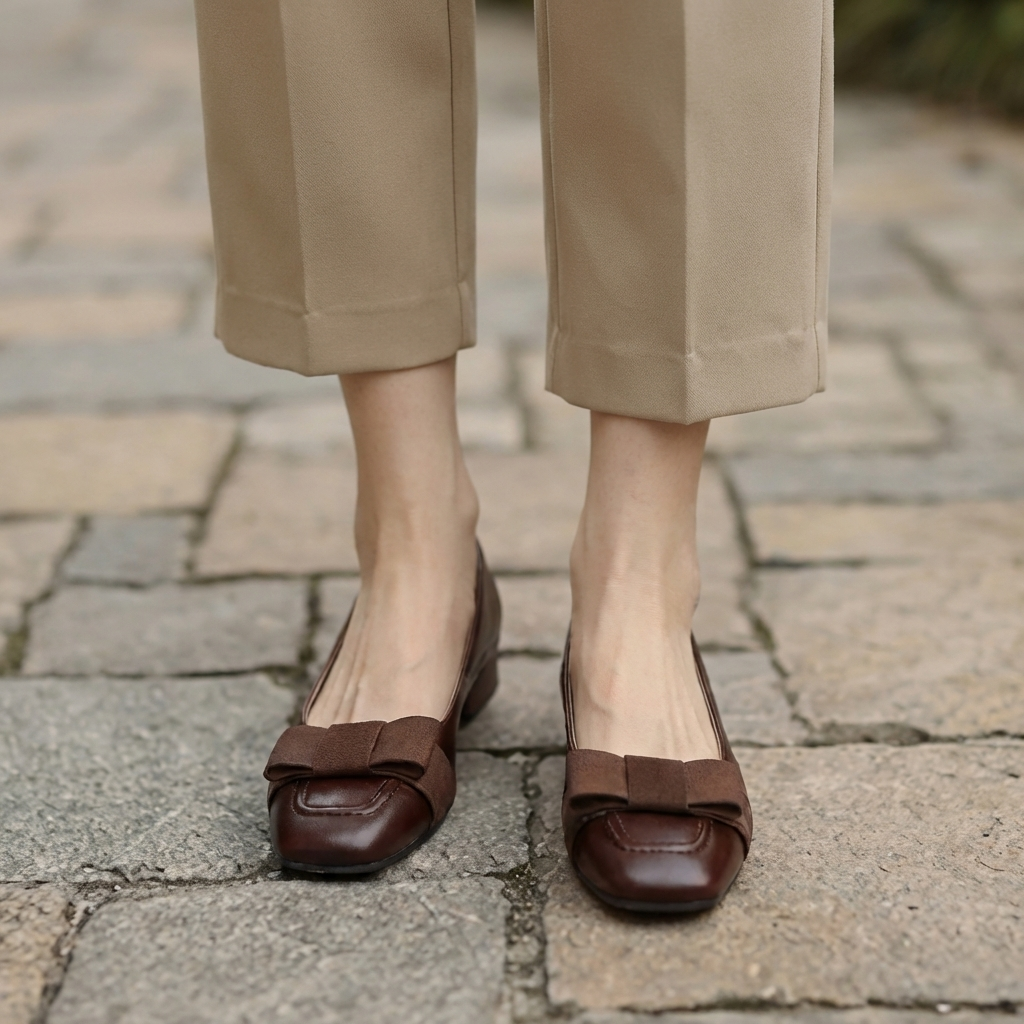 Bow Square Toe Ballet Flats