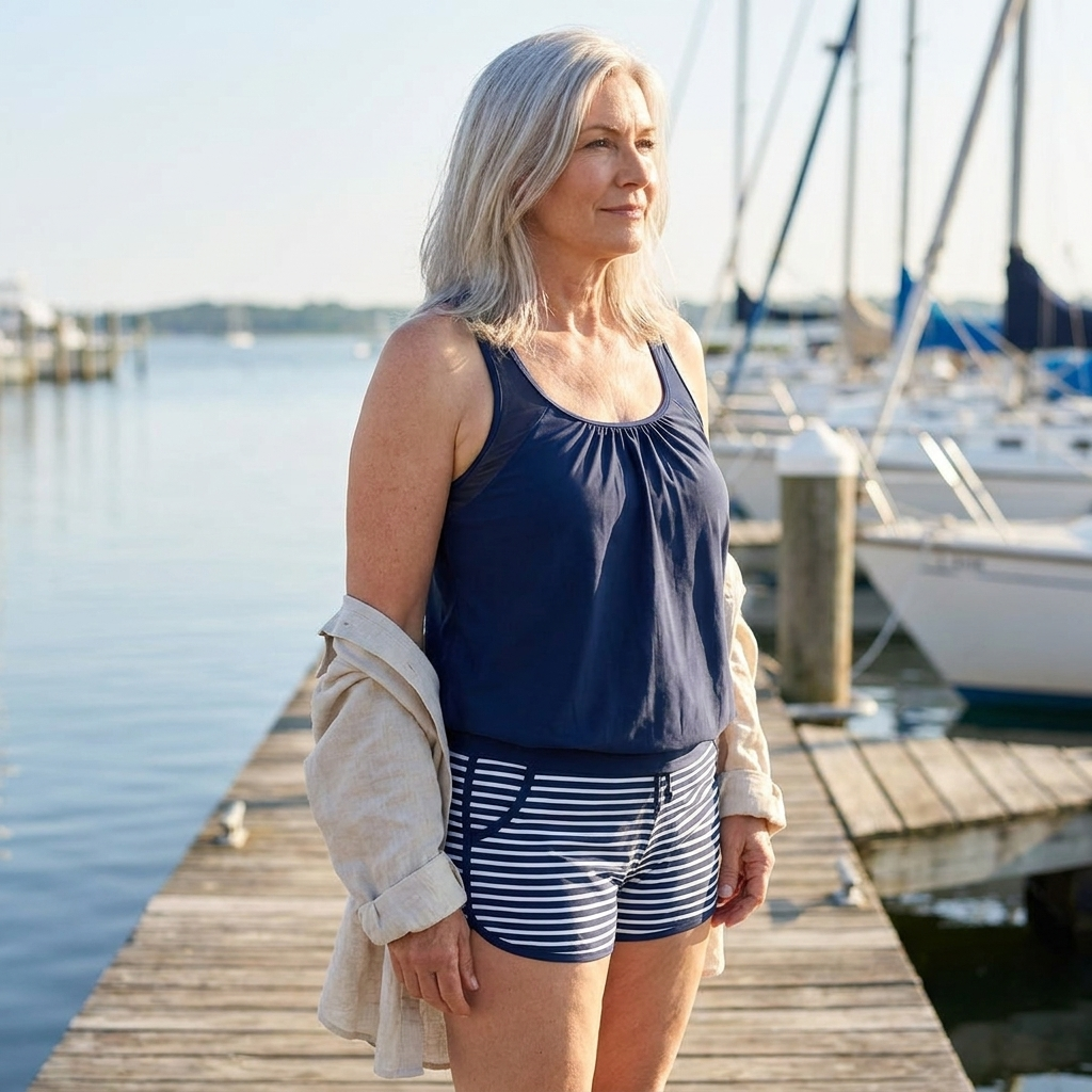 Nikita | Striped Simple Tankini Boxer