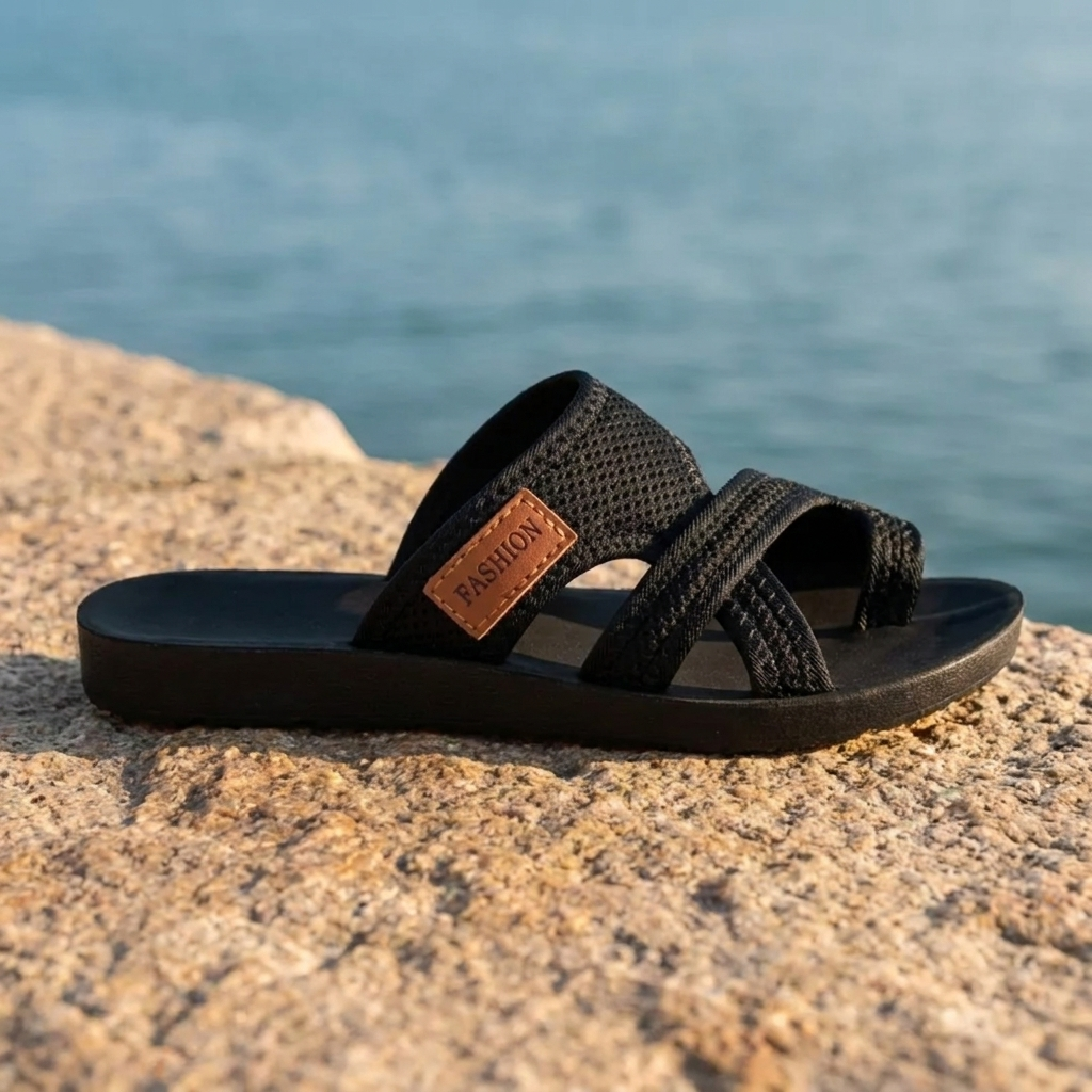Cross Strap Open Toe Flat Slide Sandals
