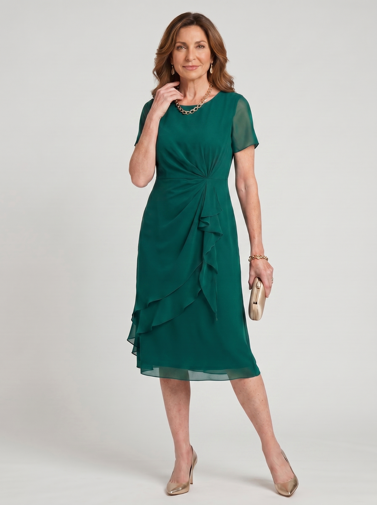 Sara - Chiffon Draped Dress