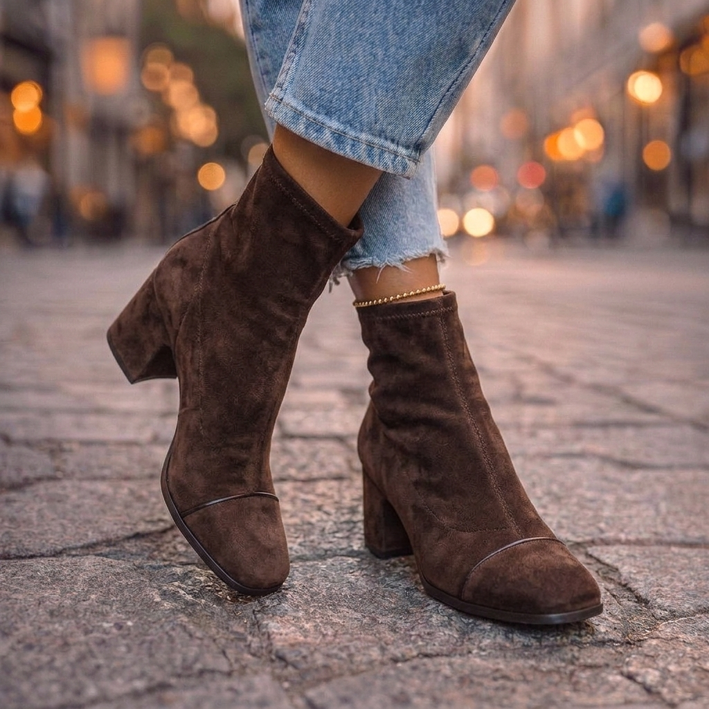 Leopard Print Block Heel Ankle Boots