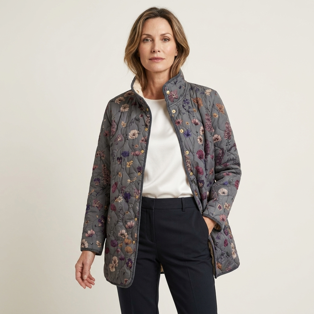 Niva | Vintage Floral Print Quilted Jacket