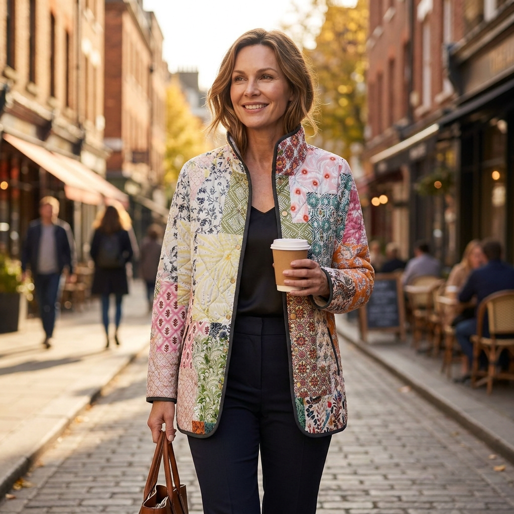 Amaya | Vintage Floral Print Quilted Jacket