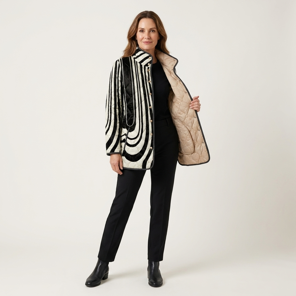 Soraya | Casual Quilted Jacket with Abstract Geometric Design