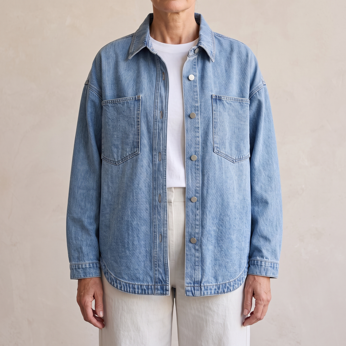 Bess™ — Oversized Washed Denim Jacket