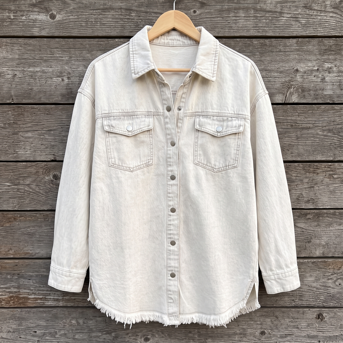 Dottie™ — Raw Hem Denim Jacket