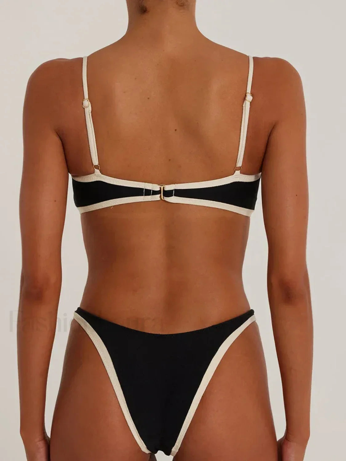 High Cut Solid Color Bikini Set