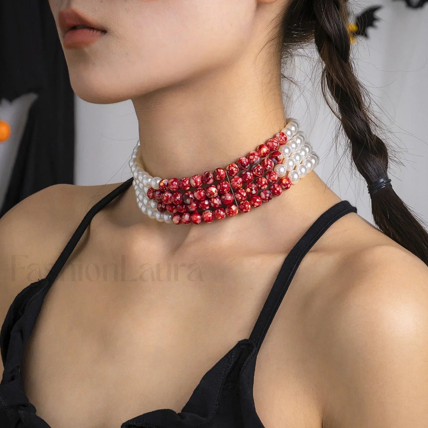 High-End Creative Blood Drop Tassel Necklace for Halloween