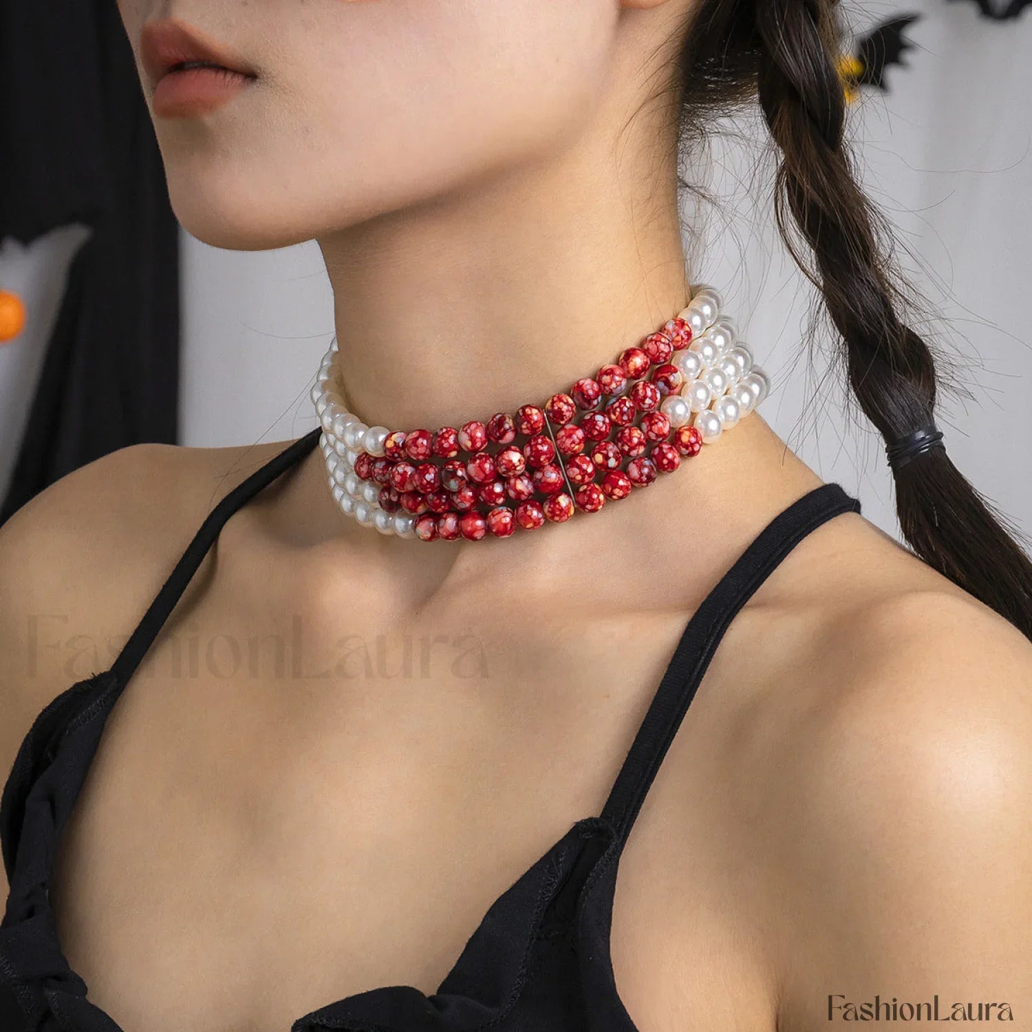 High-End Creative Blood Drop Tassel Necklace for Halloween