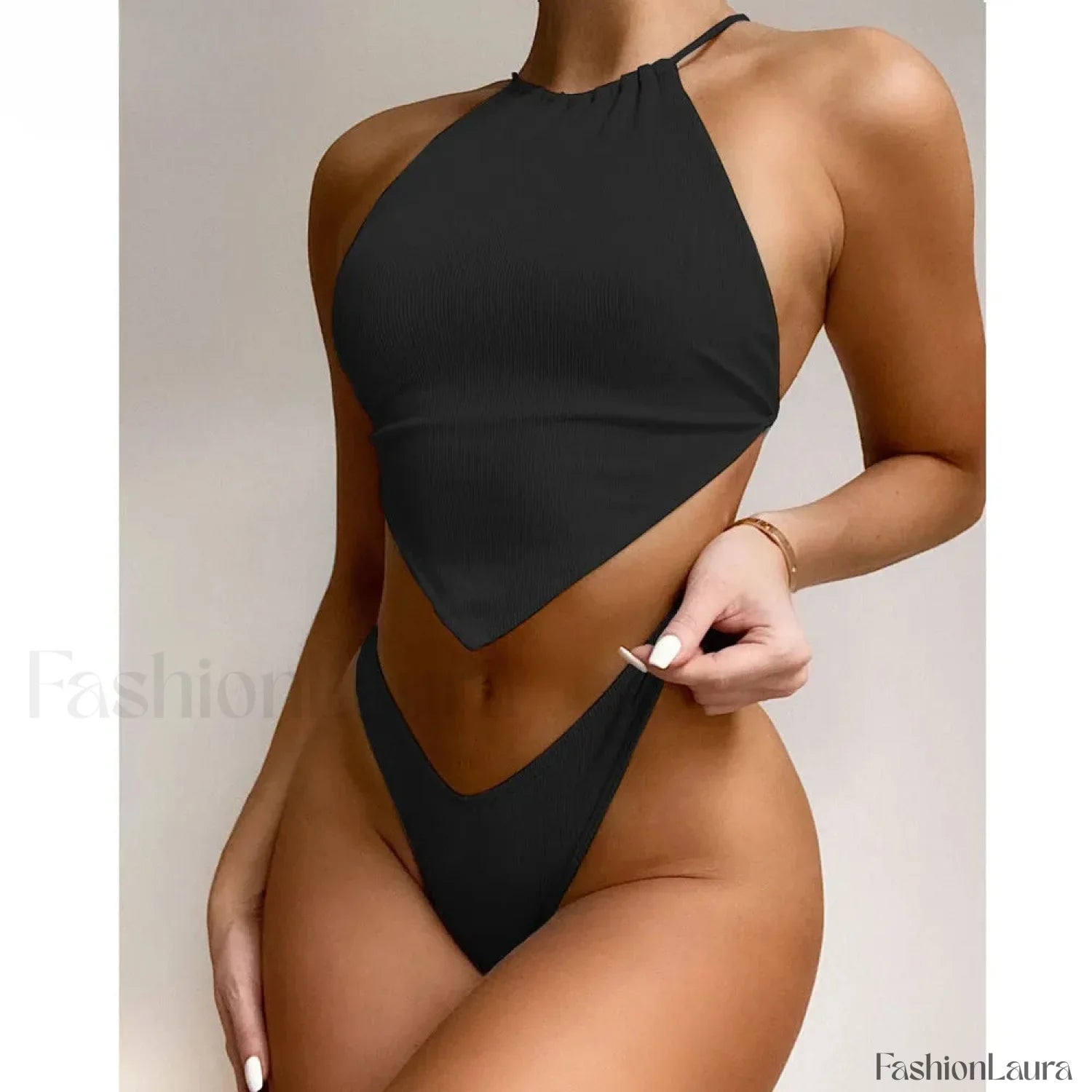 High Neck Brazilian Bikini Set