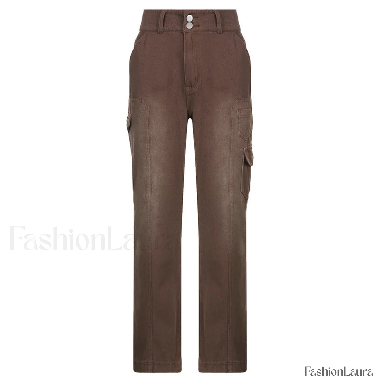 High Rise Loose Pocket Modern Wide Straight Leg Pants