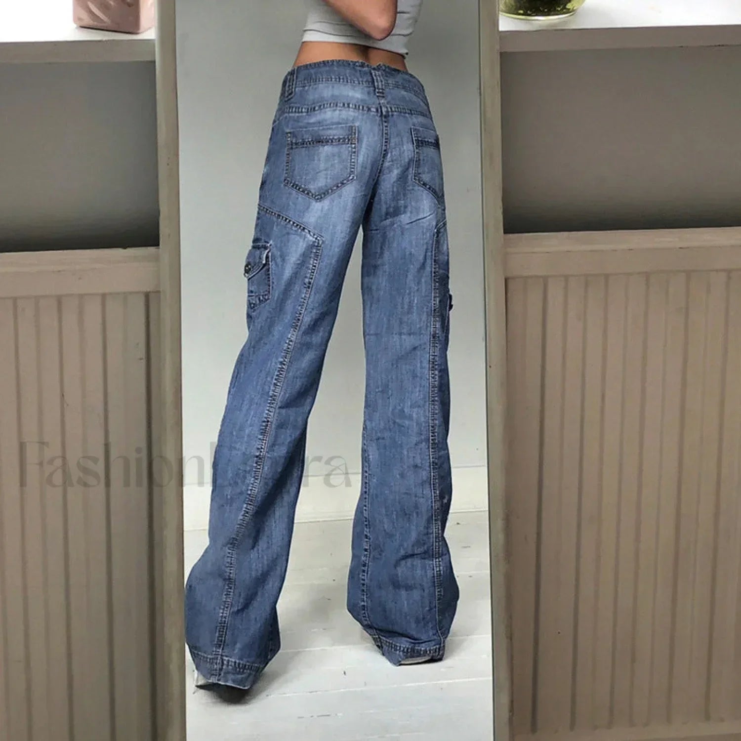 High Rise Loose Pocket Modern Wide Straight Leg Pants