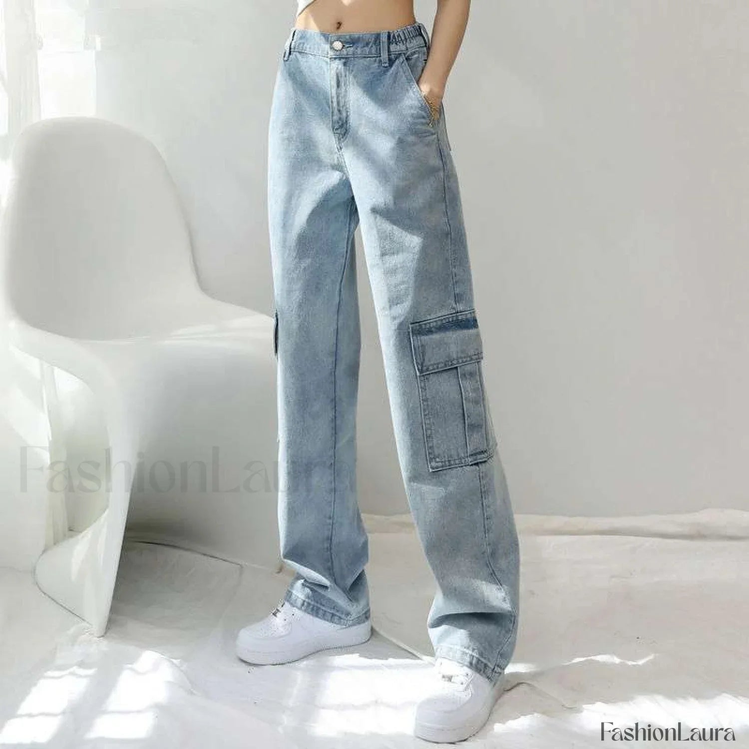High Street Retro Trendy Loose And Wide Jeans