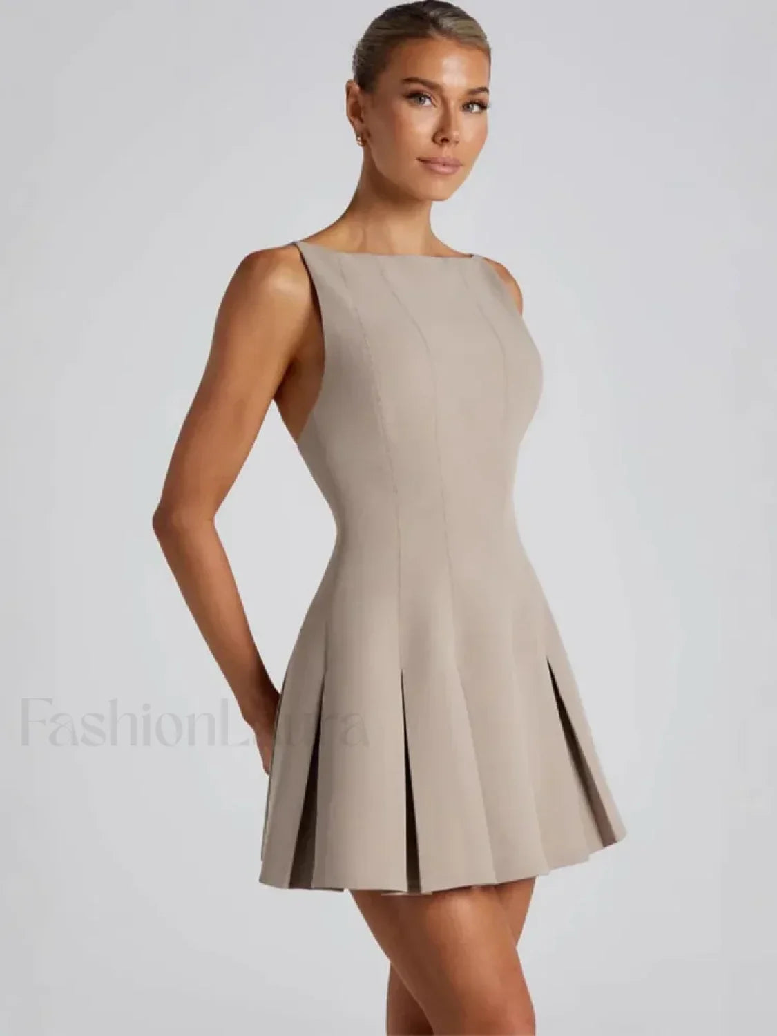 High-Waist A-Line Mini Dress