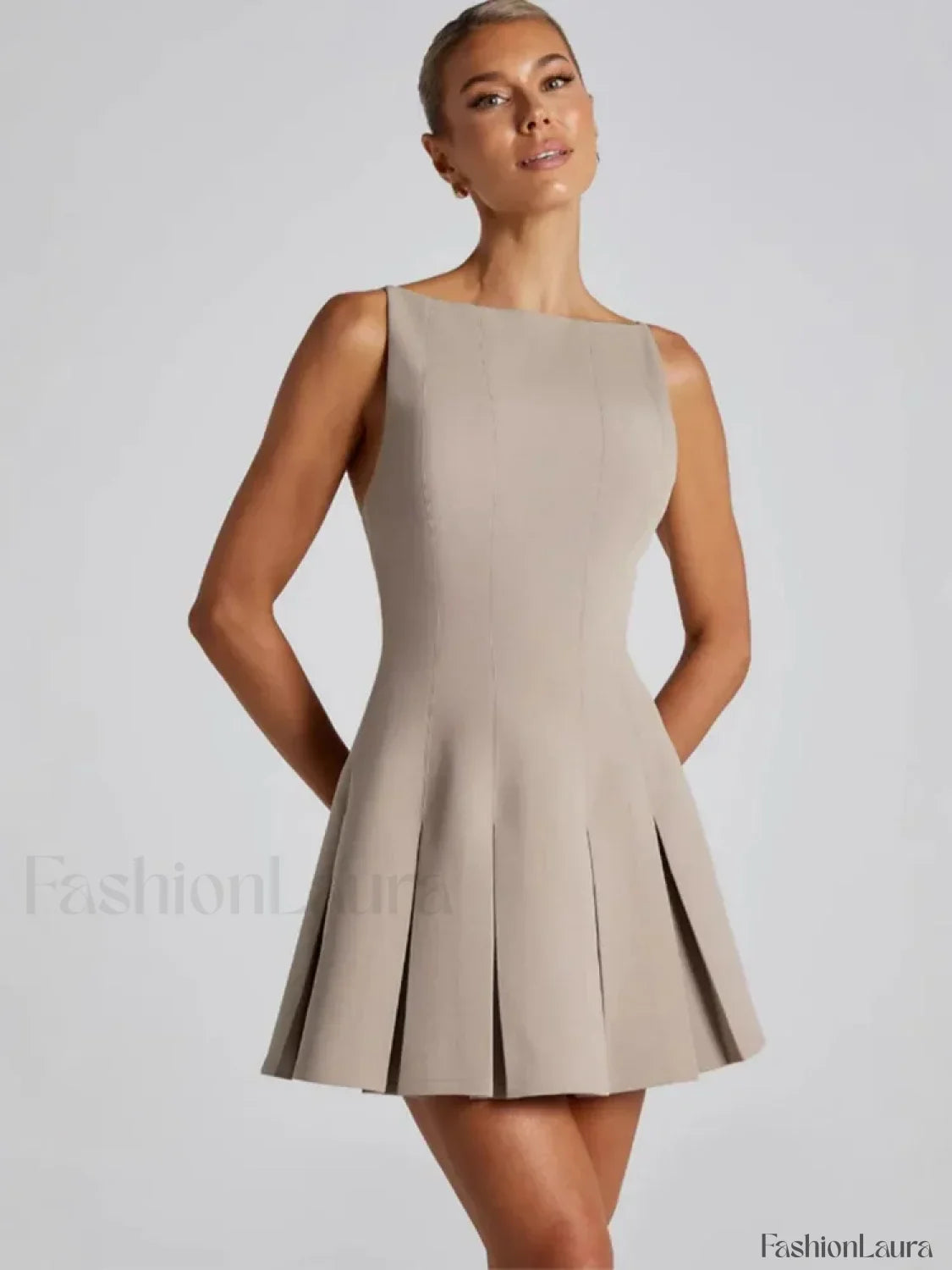 High-Waist A-Line Mini Dress