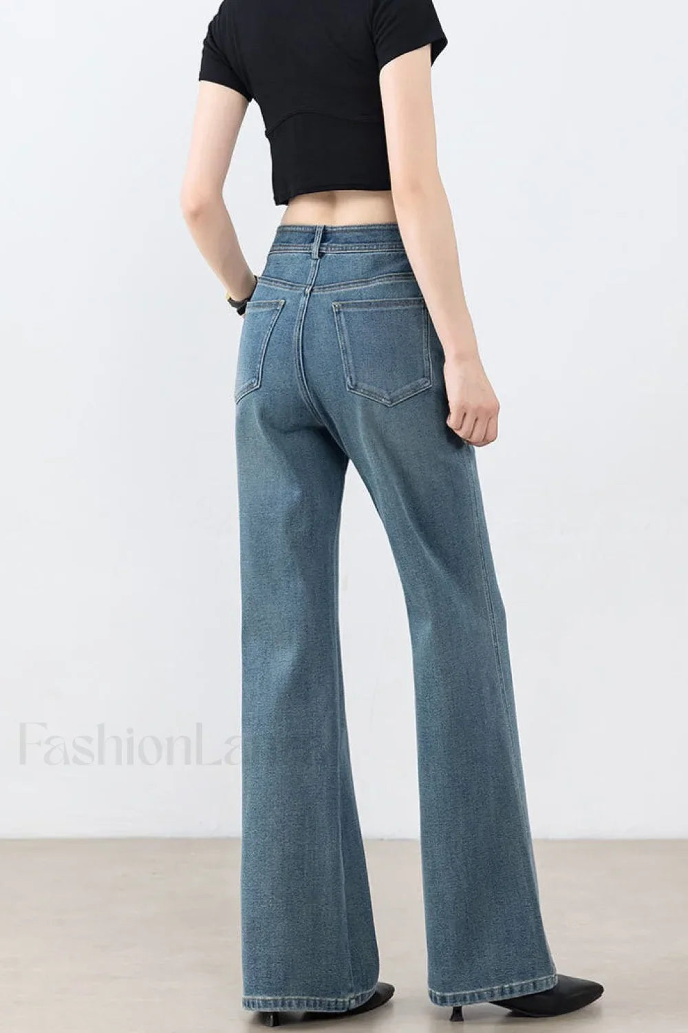 High Waist Tencel Stretch Flared Jeans