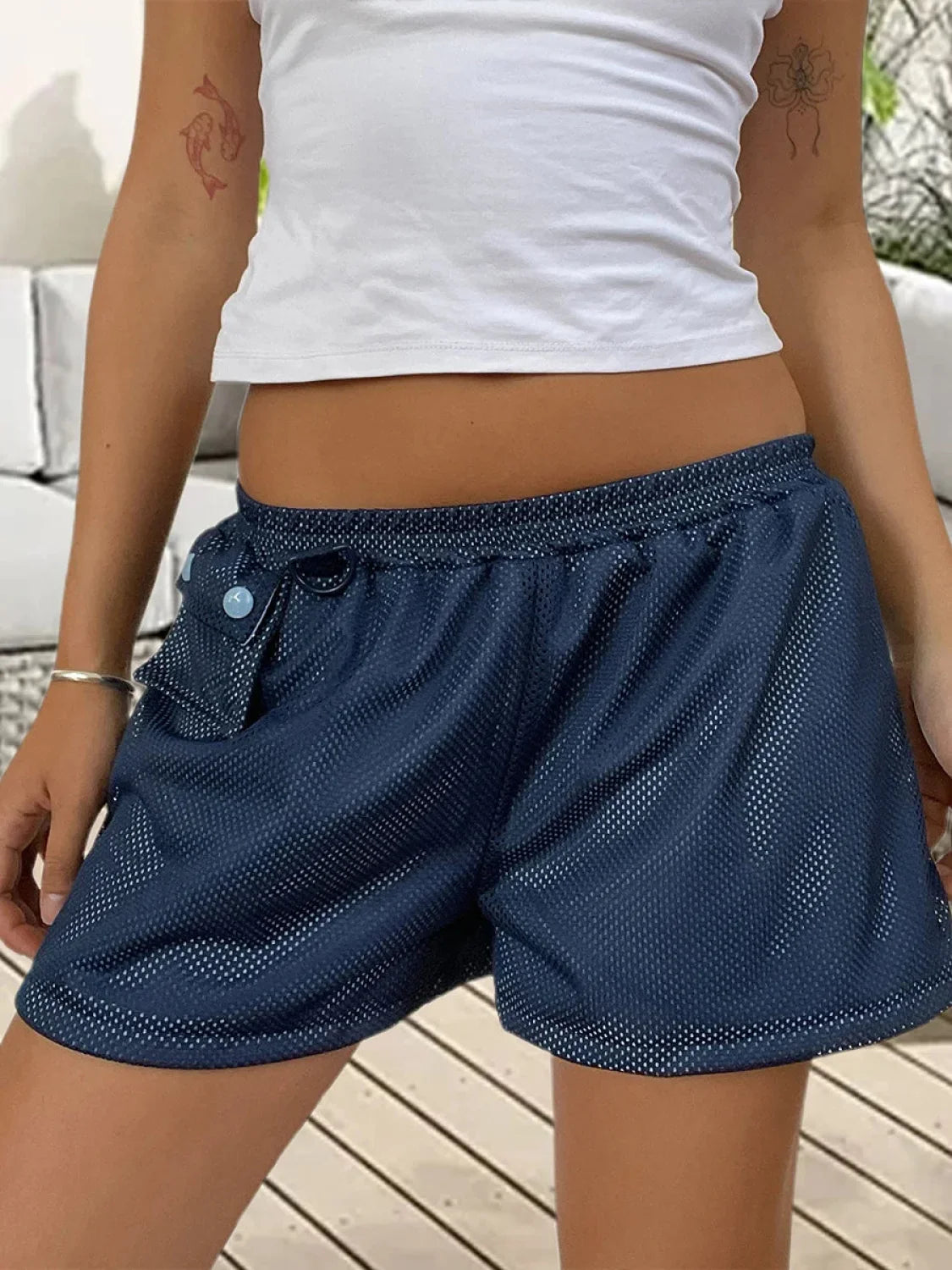High Waisted Pleated Wide Leg Bermuda Beach Summer Short