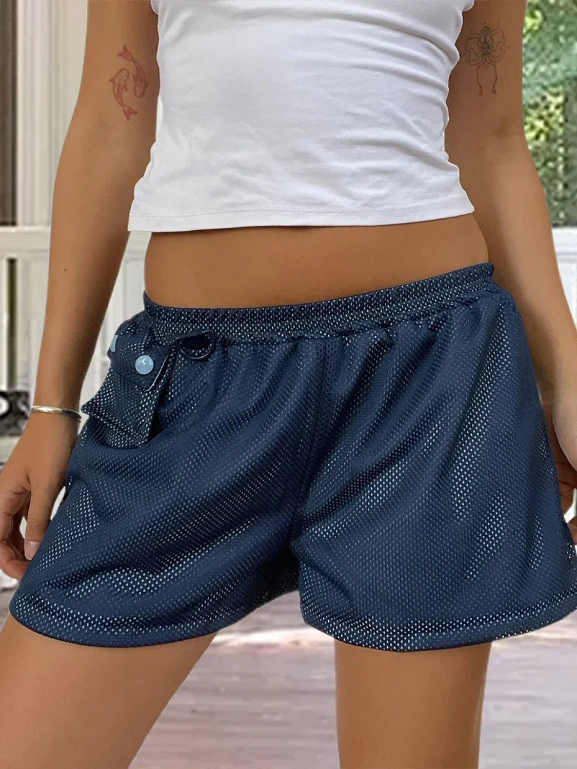 High Waisted Pleated Wide Leg Bermuda Beach Summer Short