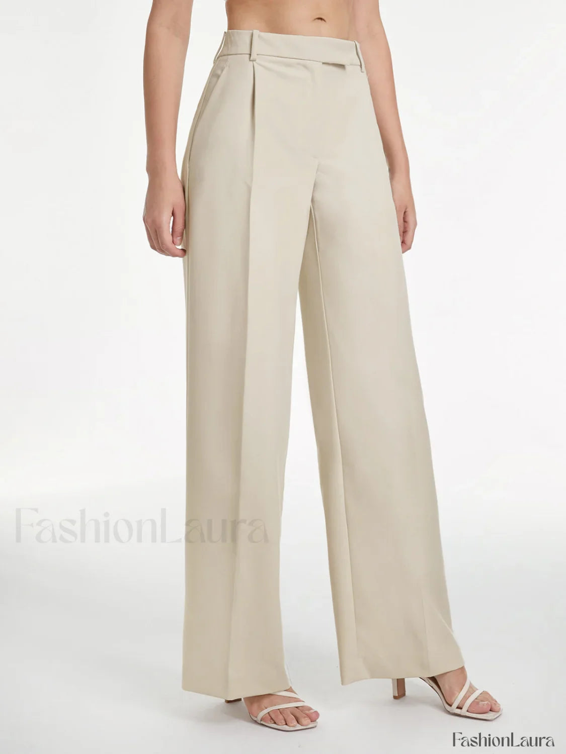 High Waisted Relaxed Fit Modern Wide Leg Dress Pants