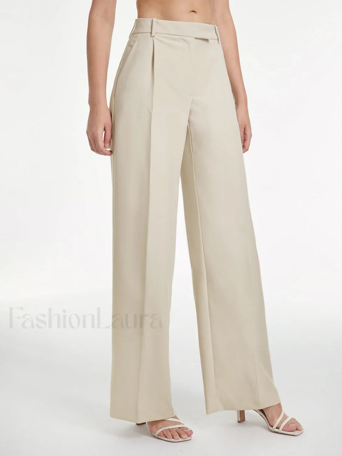 High Waisted Relaxed Fit Wide Leg Dress Pants