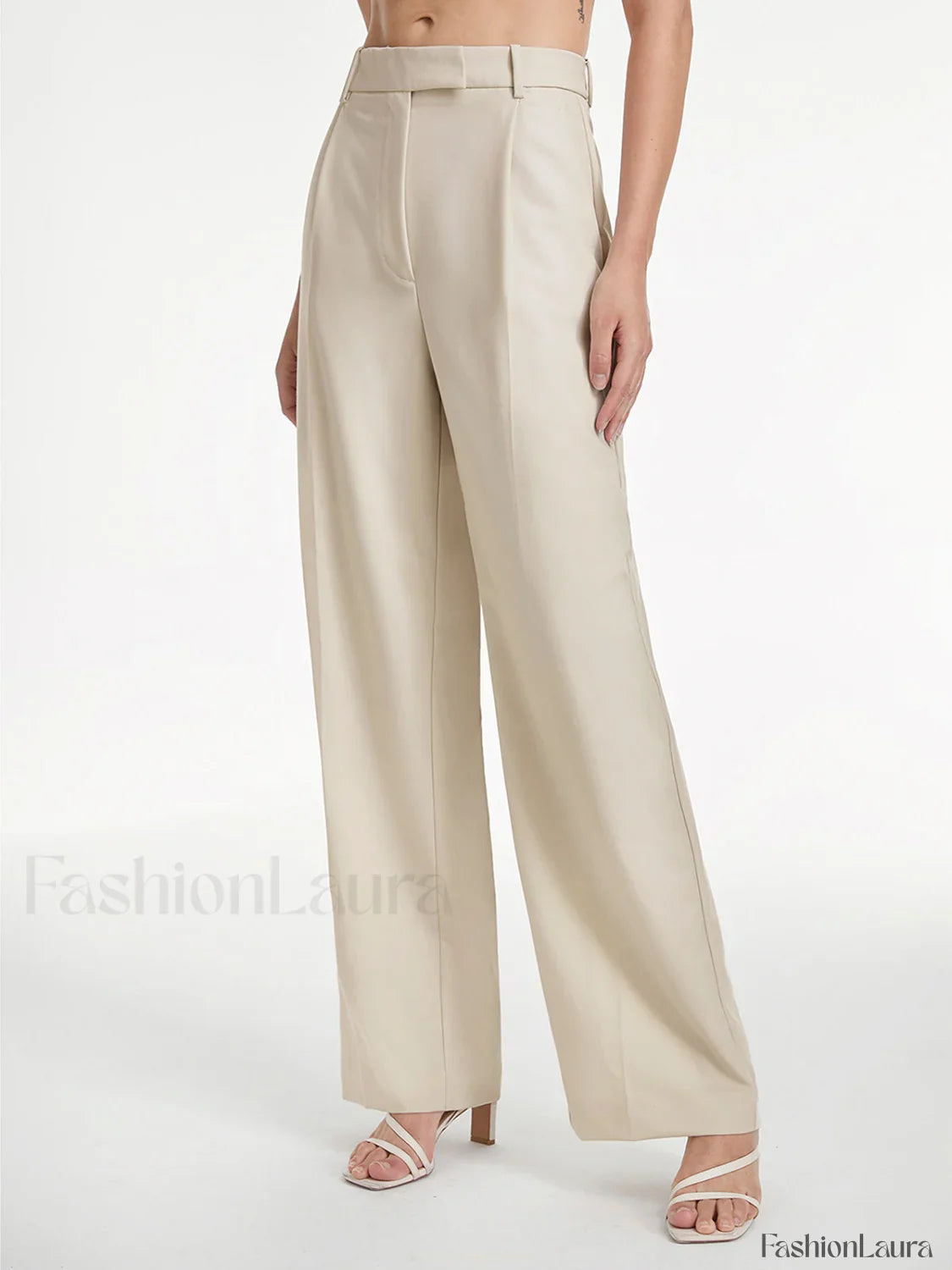 High Waisted Relaxed Fit Wide Leg Dress Pants