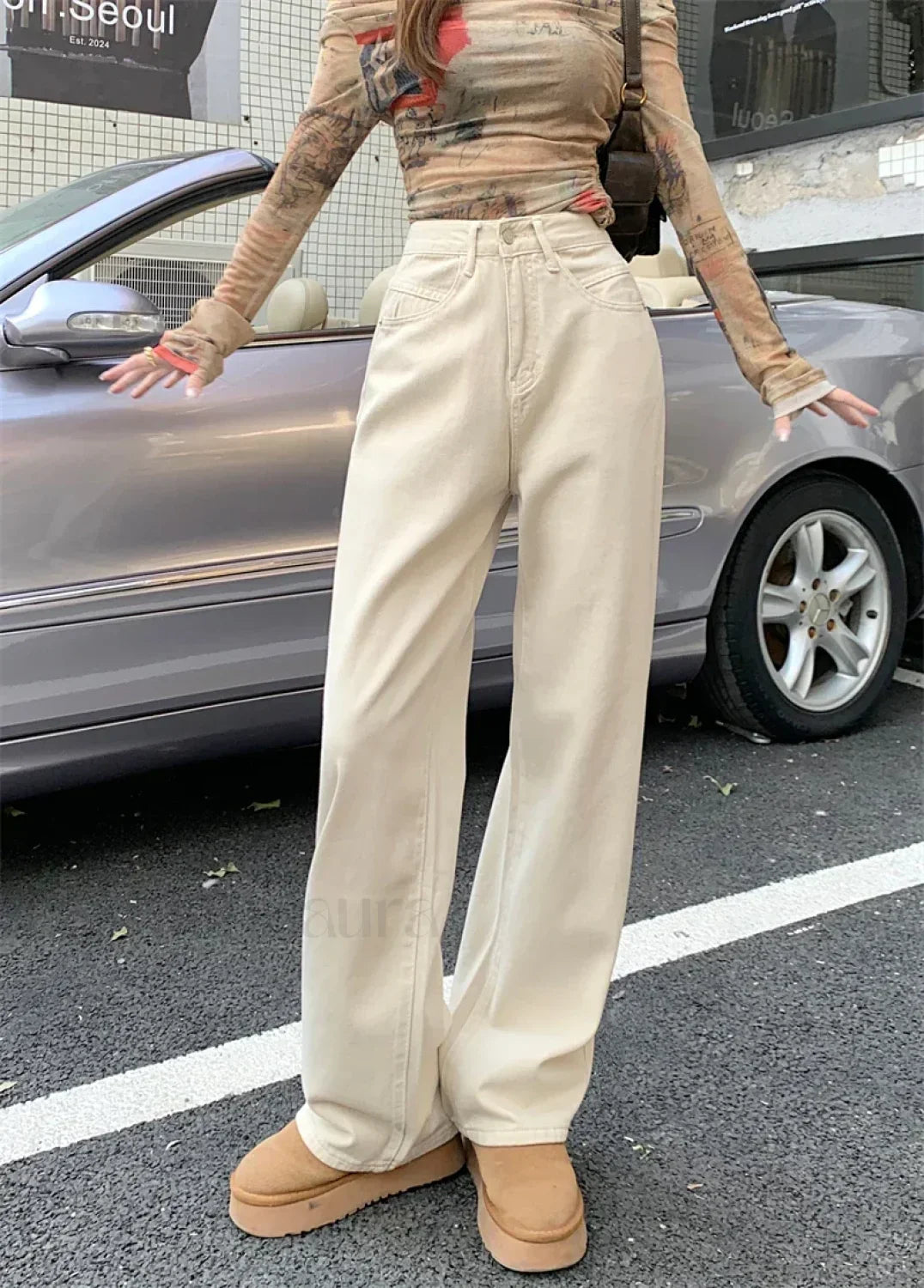 High Waisted Vintage Spring All-match Casual Denim Jeans