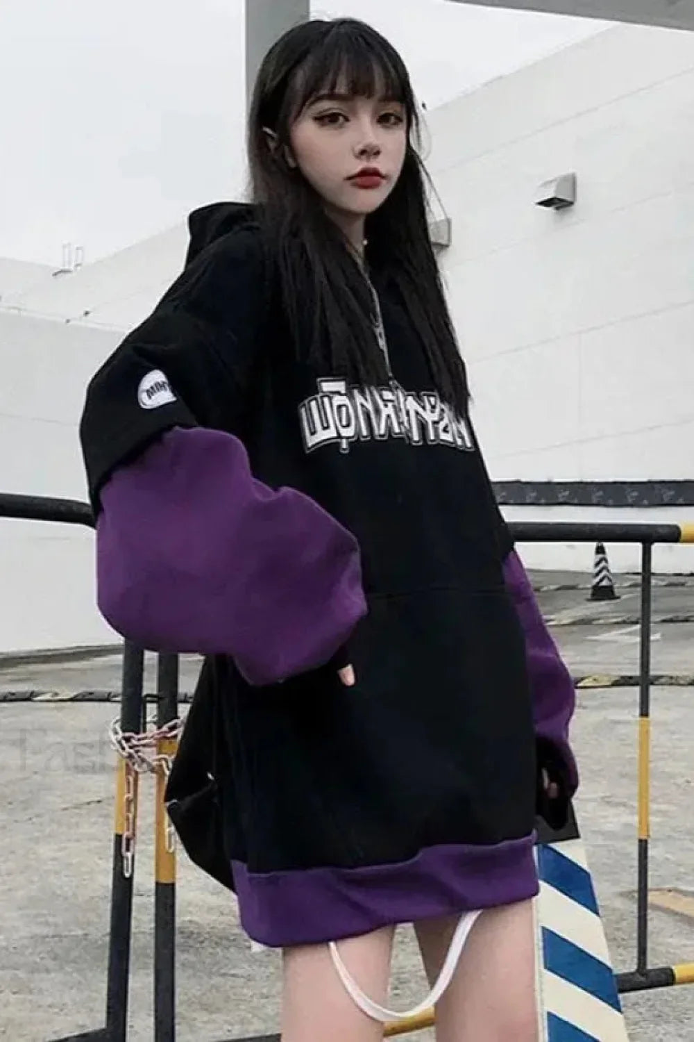 Hip Hop Punk Splicing Hooded Hoodie