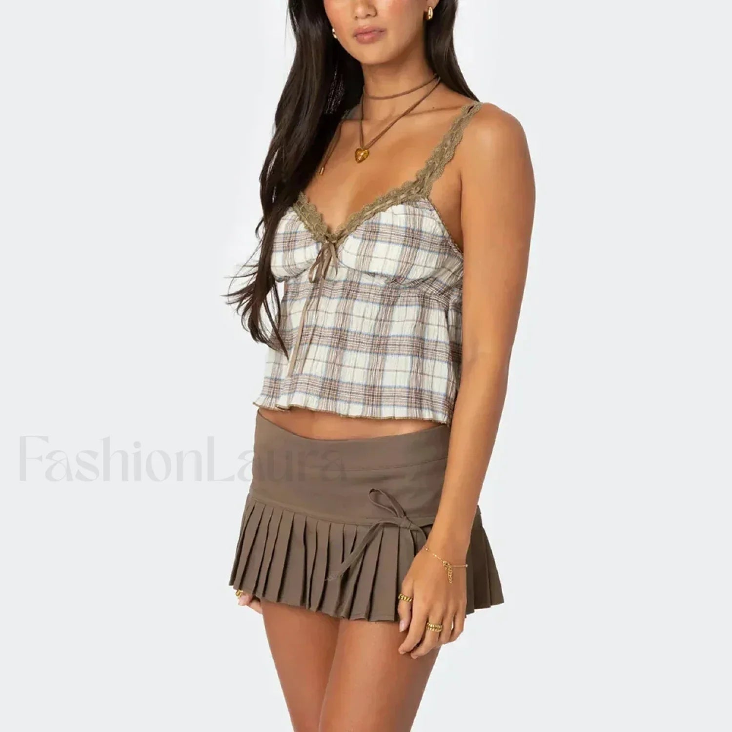 Hit Color Mini Skirt Two Piece Set