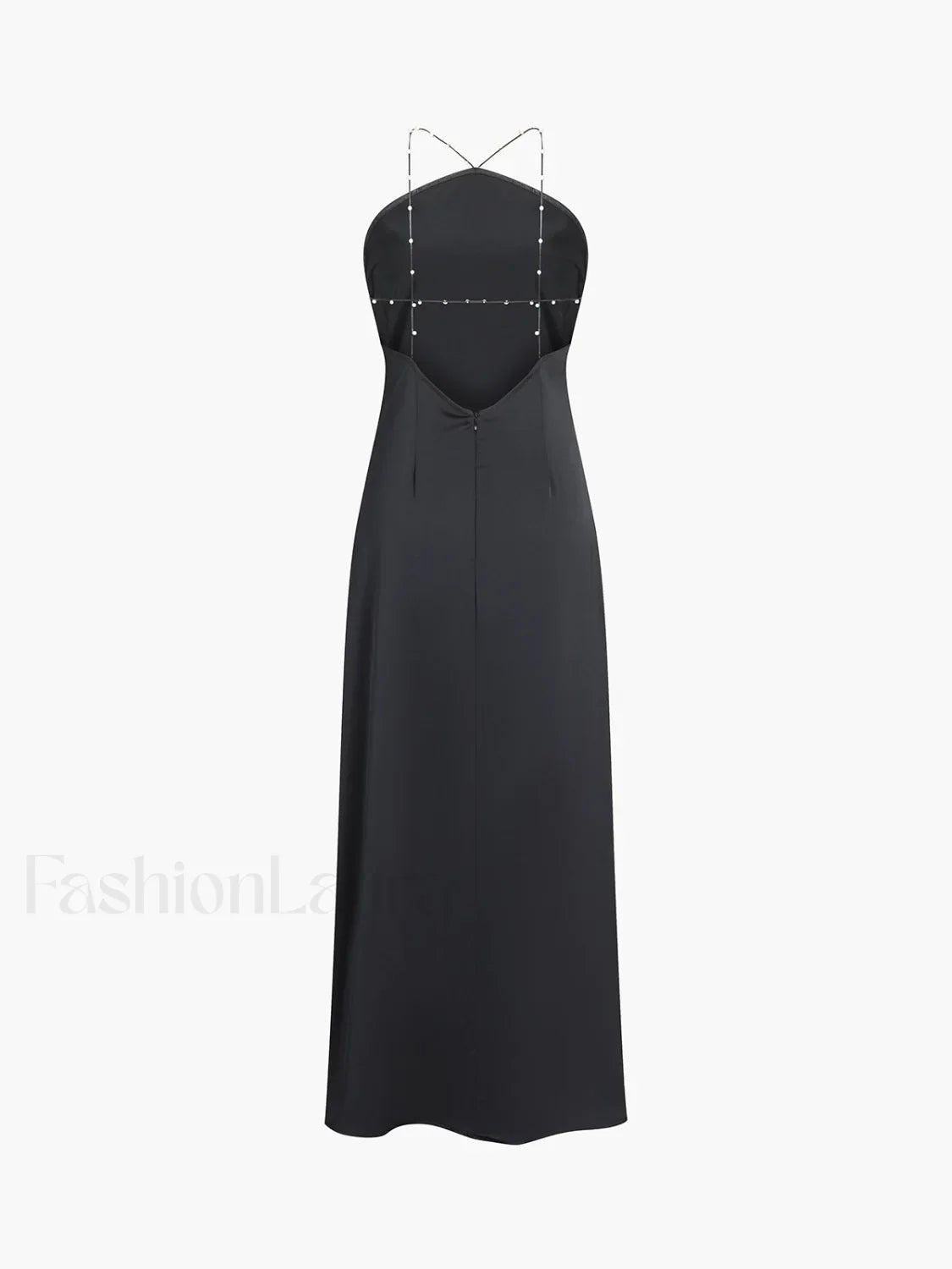 Hold My Pearls Open Modern Back Satin Long Dress
