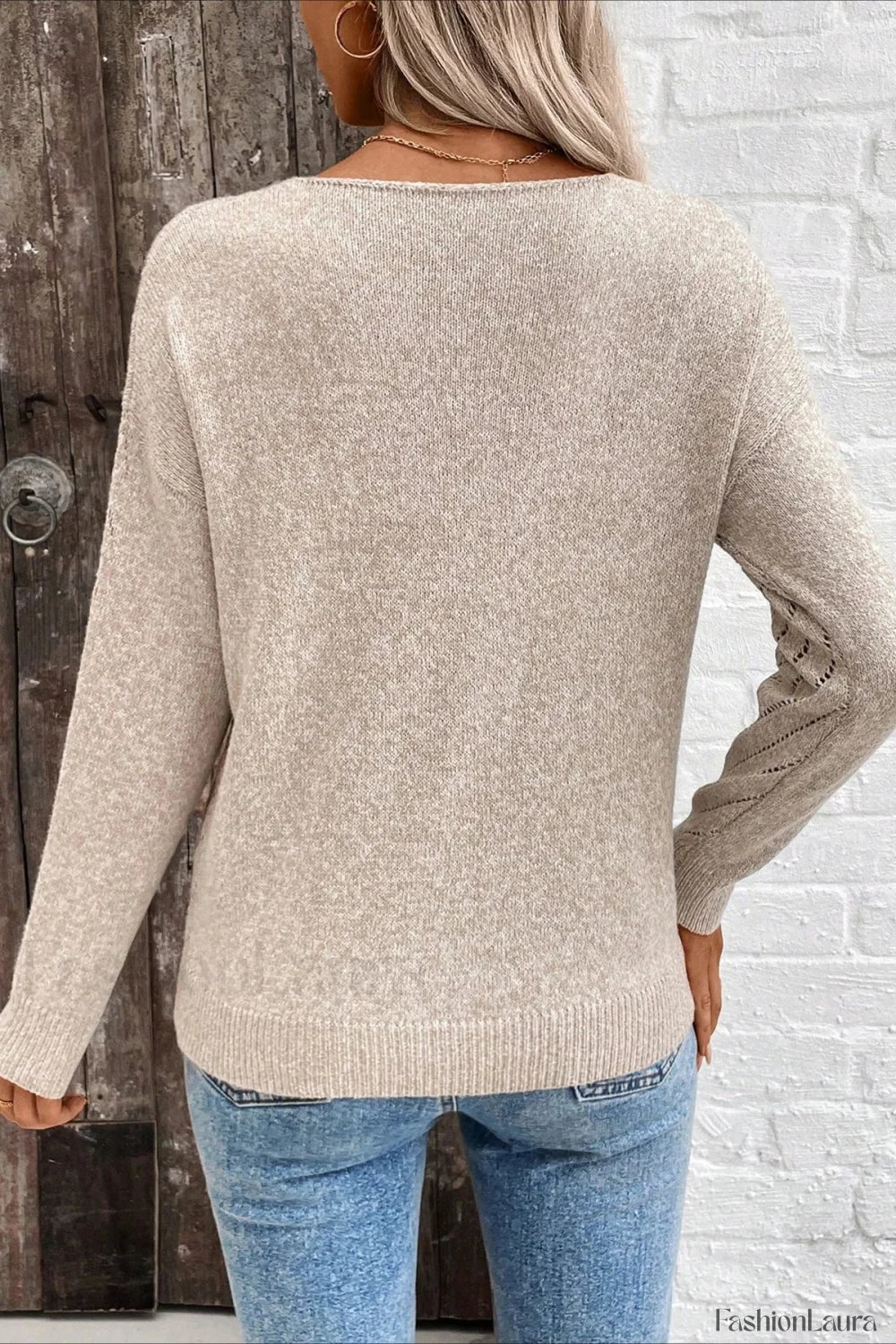 Hollow Knit Loose Pullover Sweater